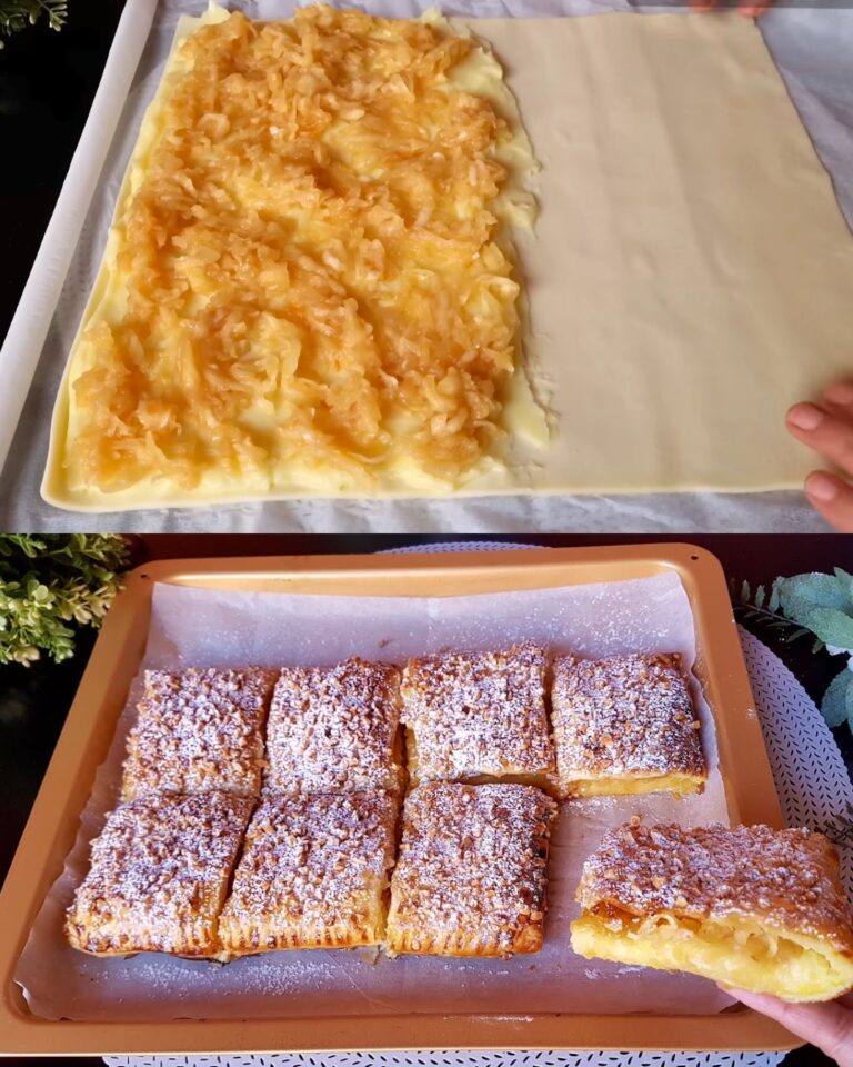 Delizia di pasta sfoglia con crema pasticcera alle mele