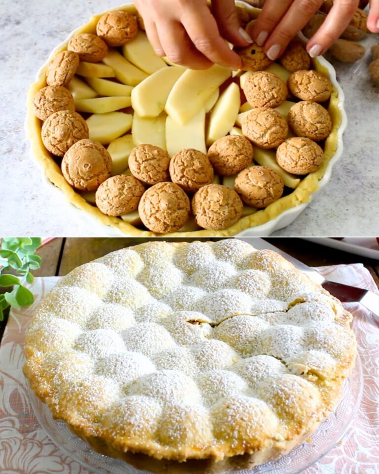 Crostata con amaretti e mele