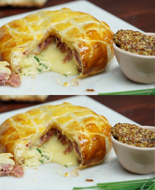 Pasta sfoglia al camembert e bacon