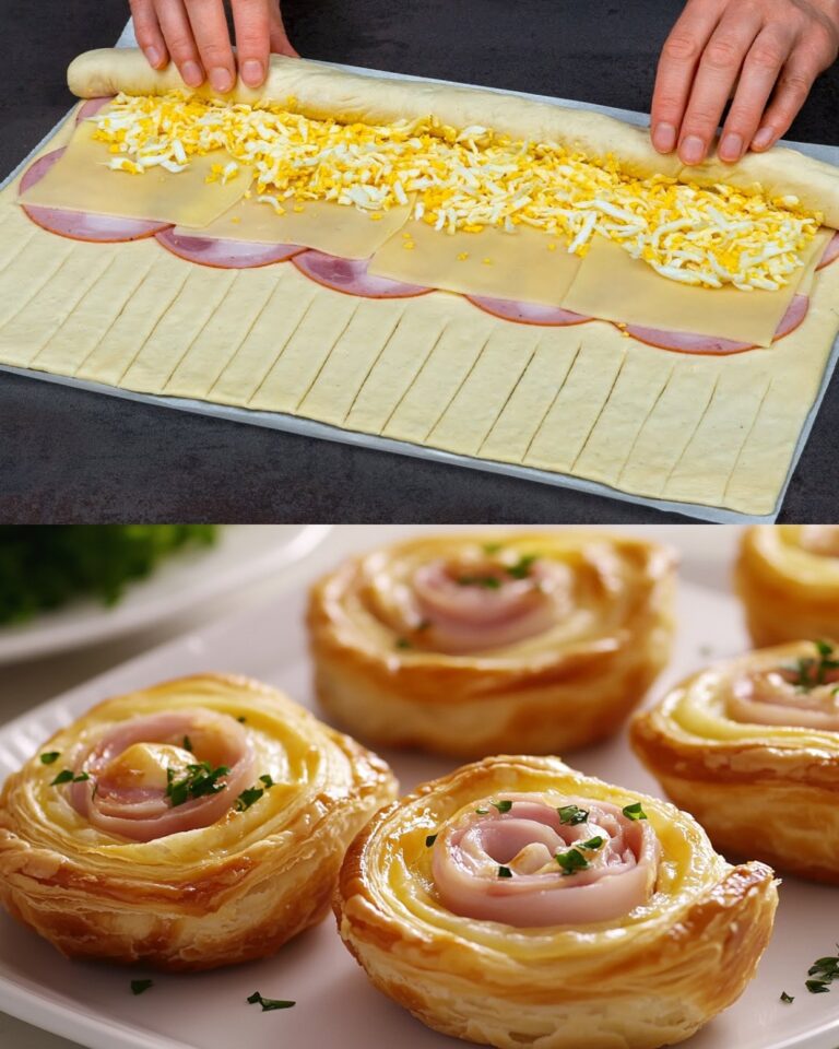 Hojaldre con queso y jamón