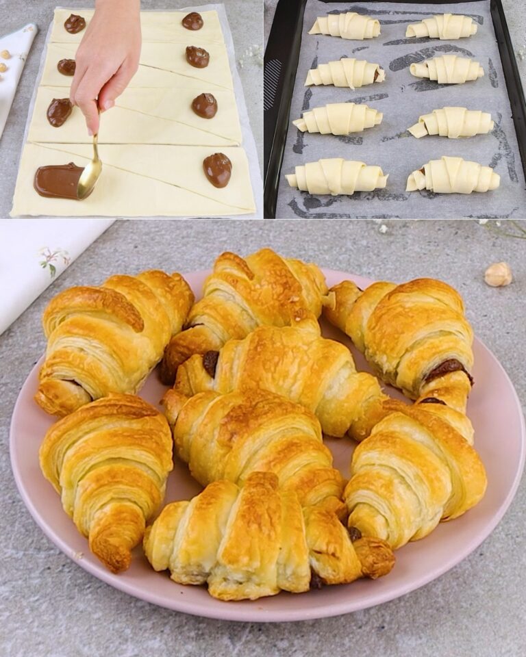 I cornetti di sfoglia con crema di nocciole