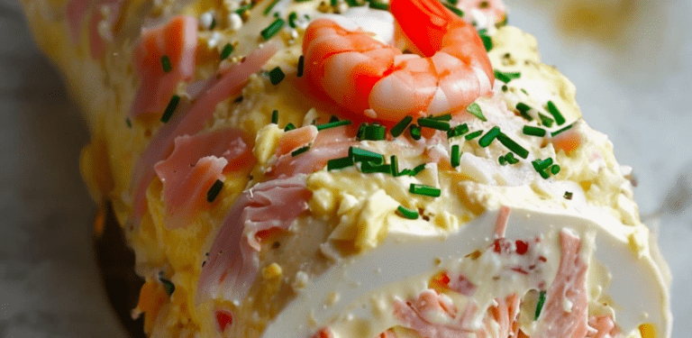 Tronchetto Salato ai Sapori del Mare: Granchio, Salmone Affumicato e Gamberi