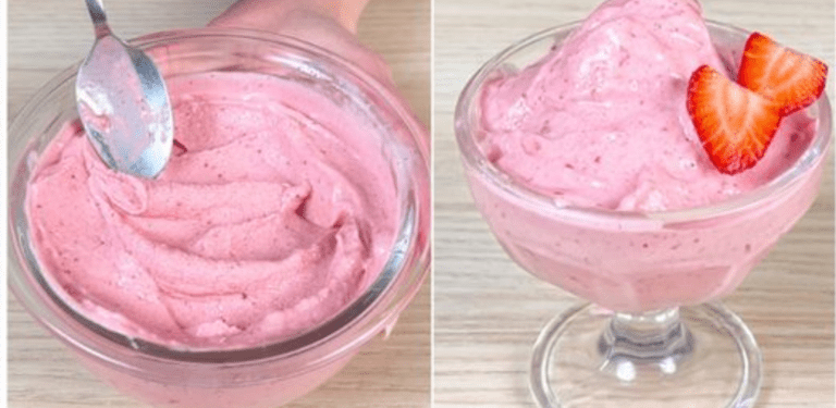 Crema di fragole preparata in pochi secondi, solo 3 ingredienti