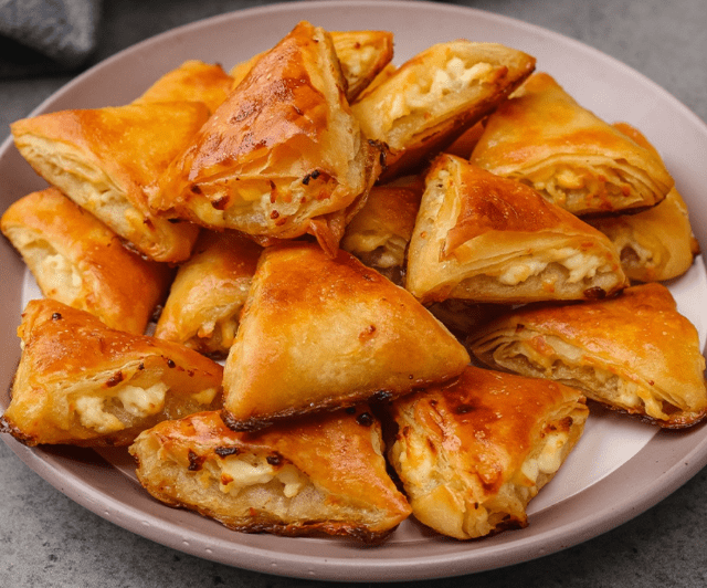 Antipasti di triangoli di ricotta e fillo croccanti