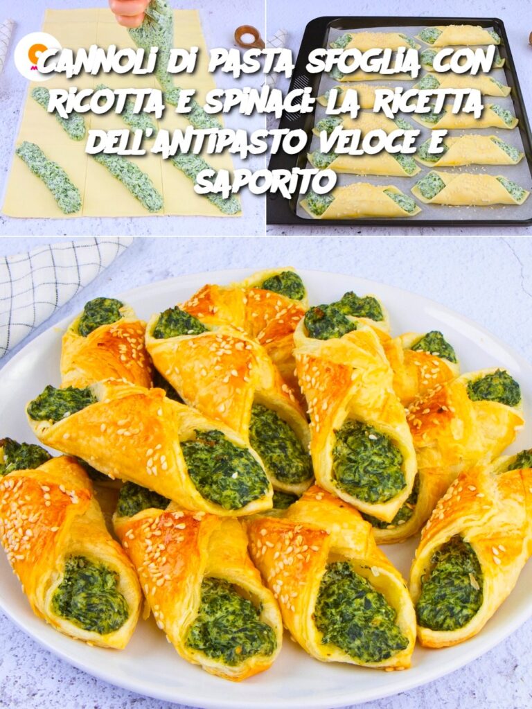 Cannoli di pasta sfoglia con ricotta e spinaci: la ricetta dell’antipasto veloce e saporito