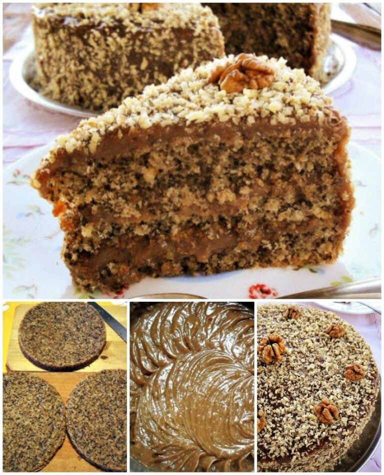 Torta di noci e crema morbida al caramello