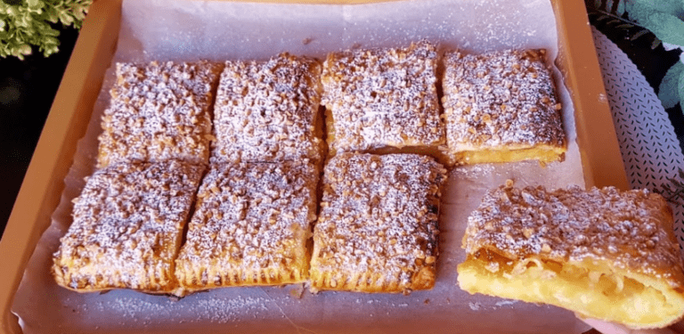 Delizia di pasta sfoglia con crema pasticcera alle mele