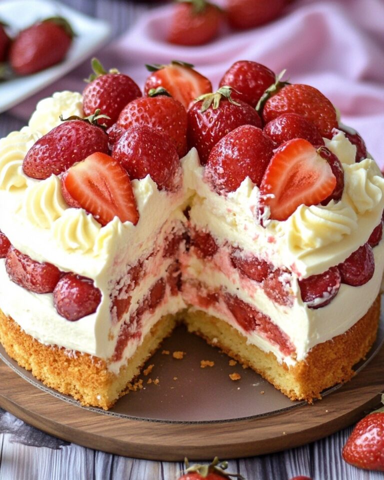 Torta alle fragole e cioccolato bianco