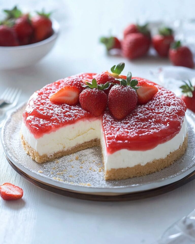 Torta fredda yogurt e fragole